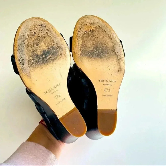 Rag & Bone Shaw Mules In Black - Picture 9 of 9